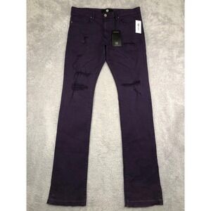 Jordan Craig Jeans Mens 38x42 Purple NWT Martin Stacked Distressed